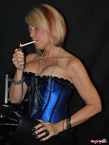 Smoking in a Blue Corset